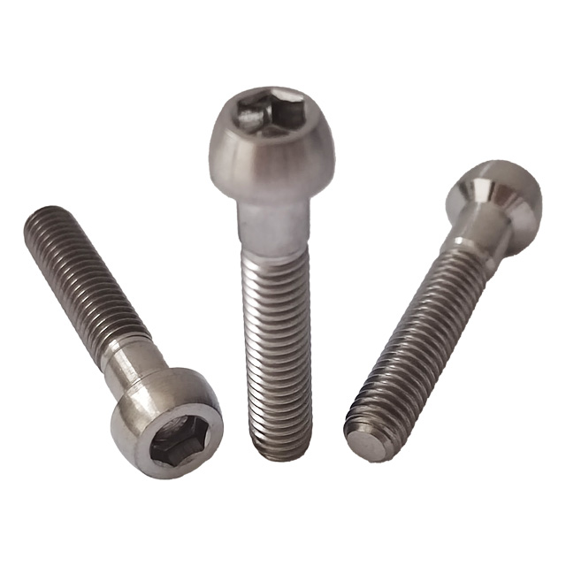 GR5 Titanium Bolts M6*31mm High Strength Tapered Head Hex Socket Bolts Factory Price Conical Head Inner Hex Screws