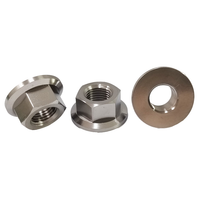 GR5 Titanium Nuts M12*1.5 High Strength Hex Flange Full Thread Nuts Factory Price Right Hand Fastener Nuts