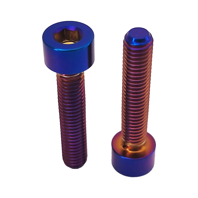 GR5 Titanium Bolts M5*25mm Burn Blue Cup Head Hex Socket Bolts High Quality Cylindrical Head Allen Screws