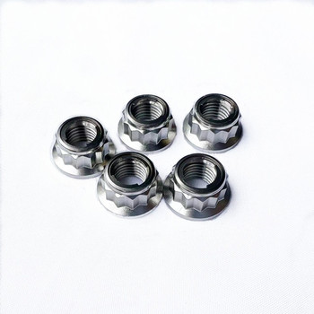 Titanium 12 point flange locking nut M10