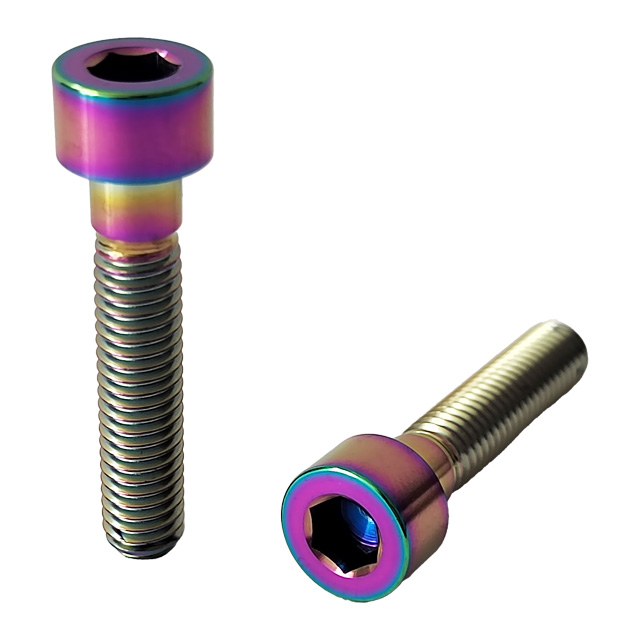 GR5 Titanium Bolts M8*40mm Colored Cylinder Head Hex Socket Bolts Factory Price Round Head Allen Screws
