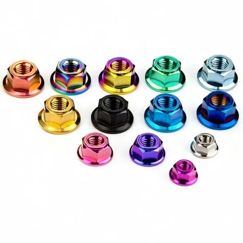 GR5 Titanium Lock Anti Loosening Nut Bicycle Motorcycle Car Locked Tightly Titanium NUTSM6  M8 M10  PVD Finished