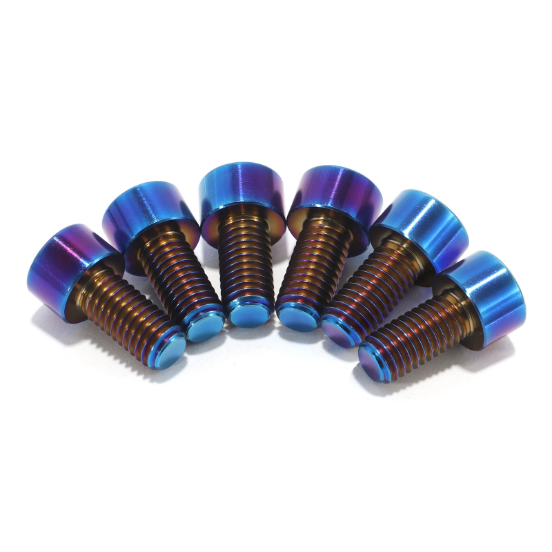 Burn Blue Titanium Cylindrical Head Bolts DIN912 Screws M6x20 for Bicycles