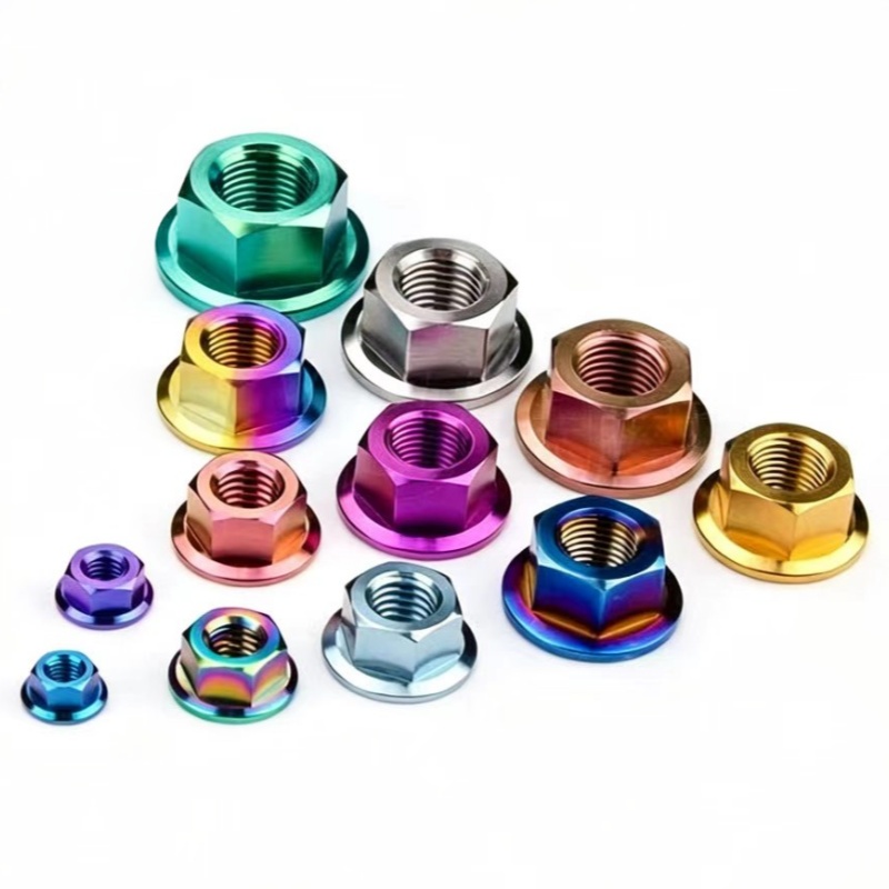 GR5 Titanium Lock Anti Loosening Nut Bicycle Motorcycle Car Locked Tightly Titanium NUTSM6  M8 M10  PVD Finished