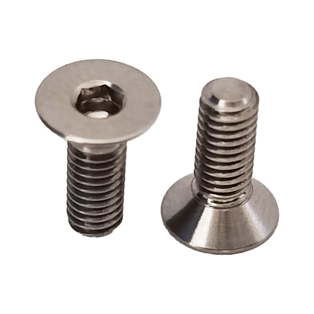 GR5 Titanium Bolts M8*20mm CNC Machined Countersunk Head Hex Socket Bolts Hot Sale Flat Head Allen Screws