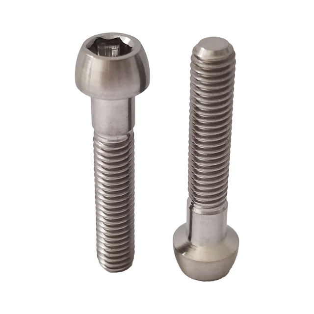 GR5 Titanium Bolts M6*31mm High Strength Tapered Head Hex Socket Bolts Factory Price Conical Head Inner Hex Screws