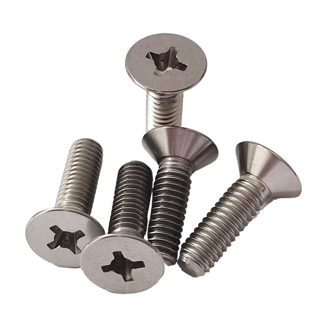 GR5 Titanium Bolts M8*20mm Factory Price Countersunk Head Cross Bolts High Quality Flat Head Phillips Screws