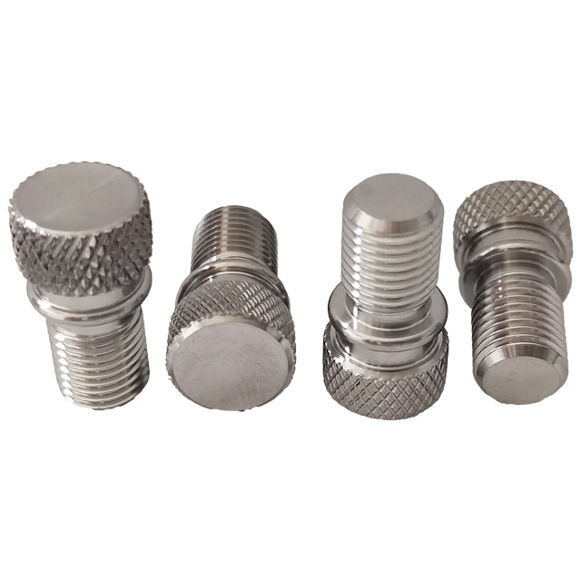 GR5 Titanium Bolts M9*1.0*12mm Hot Sale Cylindrical Head Knurled Bolts Factory Price Hand-Tightening Screws