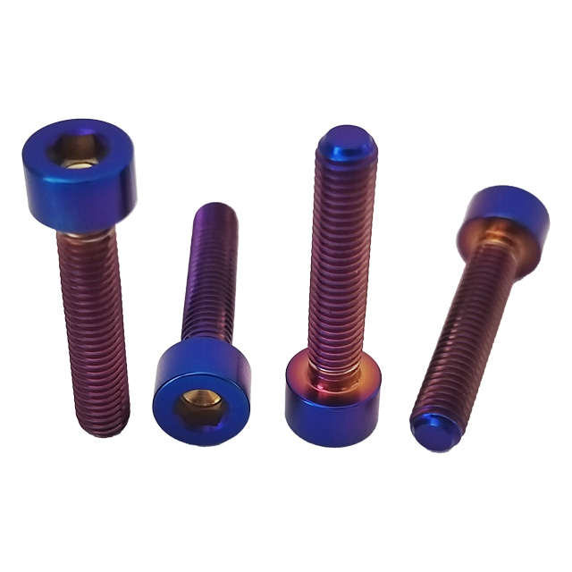GR5 Titanium Bolts M5*25mm Burn Blue Cup Head Hex Socket Bolts High Quality Cylindrical Head Allen Screws