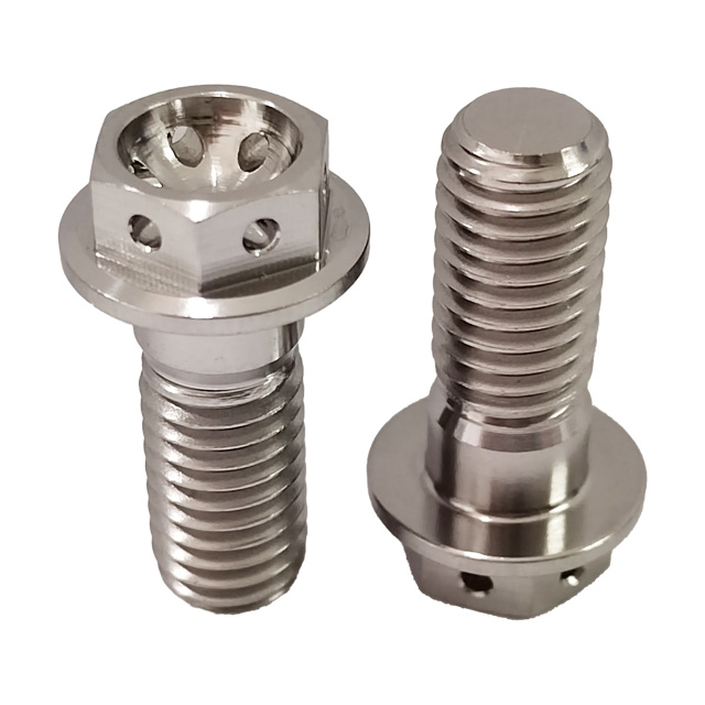 GR5 Titanium Bolts M8*20mm Factory Price Hex Flange Head Drilled Bolts High Quality Flange Head Slotted Screws