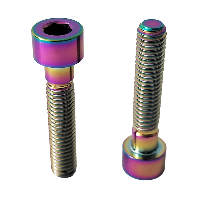 GR5 Titanium Bolts M8*40mm Colored Cylinder Head Hex Socket Bolts Factory Price Round Head Allen Screws