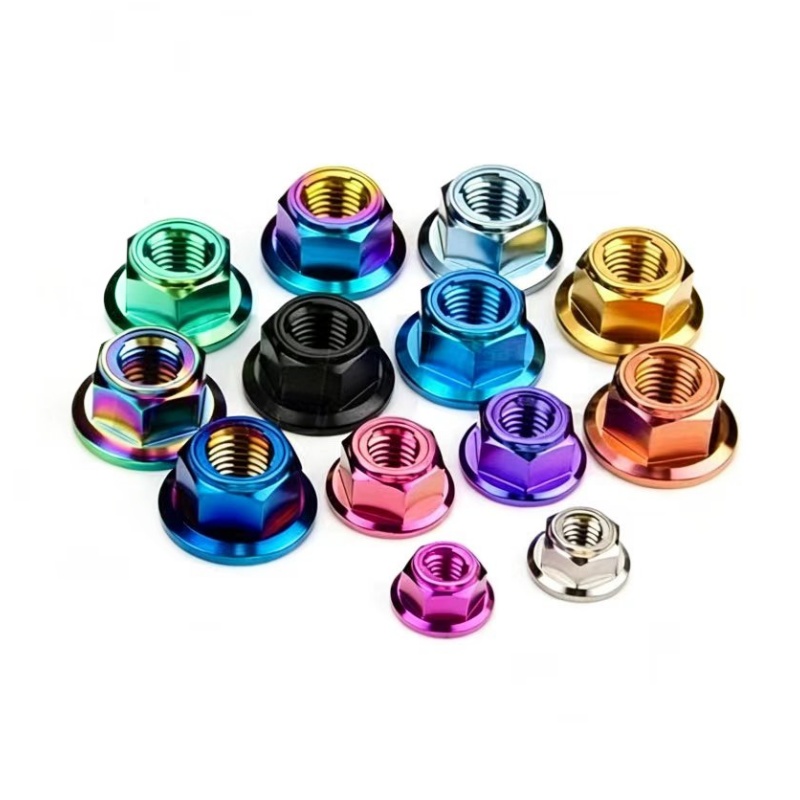 GR5 Titanium Lock Anti Loosening Nut Bicycle Motorcycle Car Locked Tightly Titanium NUTSM6  M8 M10  PVD Finished