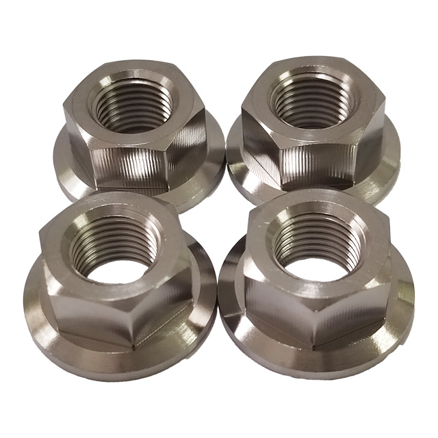 GR5 Titanium Nuts M12*1.5 High Strength Hex Flange Full Thread Nuts Factory Price Right Hand Fastener Nuts