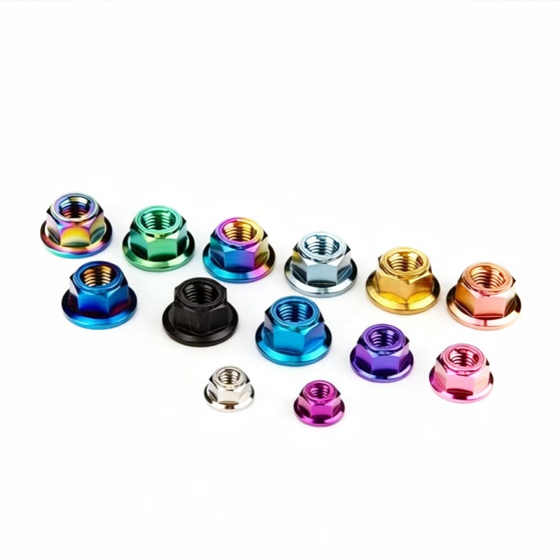 GR5 Titanium Lock Anti Loosening Nut Bicycle Motorcycle Car Locked Tightly Titanium NUTSM6  M8 M10  PVD Finished
