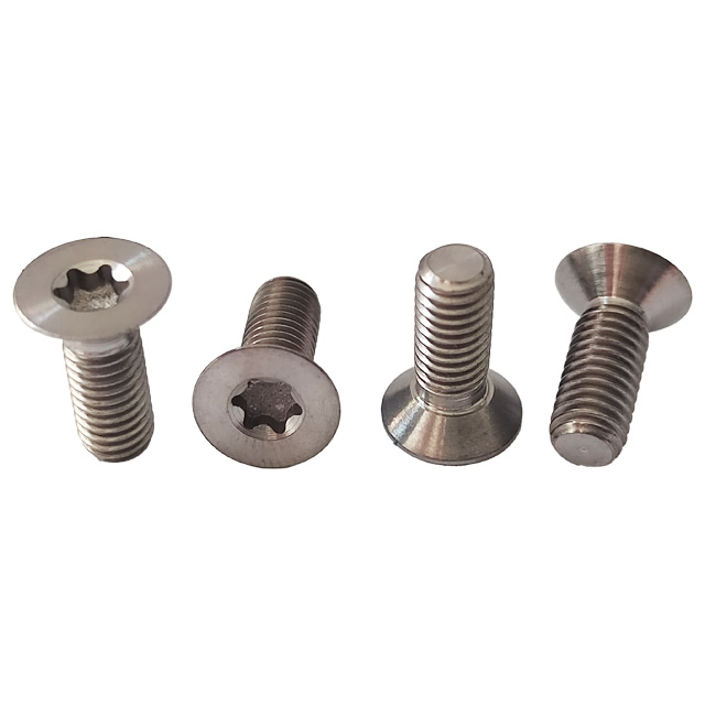 GR5 Titanium Bolts M5*13mm Lightweight Countersunk Head Inner Torx Bolts Factory Price Flat Head Inner Plum Screws