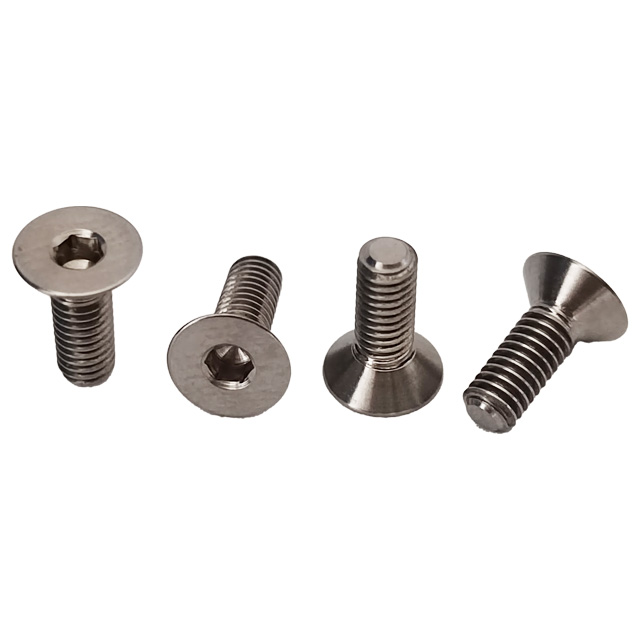 GR5 Titanium Bolts M8*20mm CNC Machined Countersunk Head Hex Socket Bolts Hot Sale Flat Head Allen Screws
