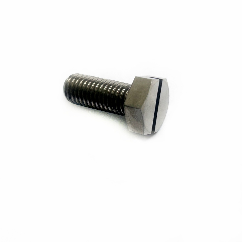 OEM Made High Precision CNC Machined Titanium Slotted Hexagonal Head  Screw