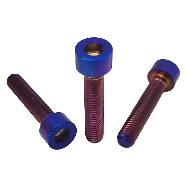 GR5 Titanium Bolts M5*25mm Burn Blue Cup Head Hex Socket Bolts High Quality Cylindrical Head Allen Screws