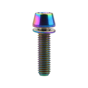 Titanium taper head hex socket screw anodized
