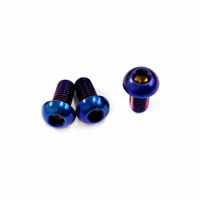 GR5 Titanium Controller Bolts Burn Blue Bicycle Bolts ISO7380 Bolts M6x12