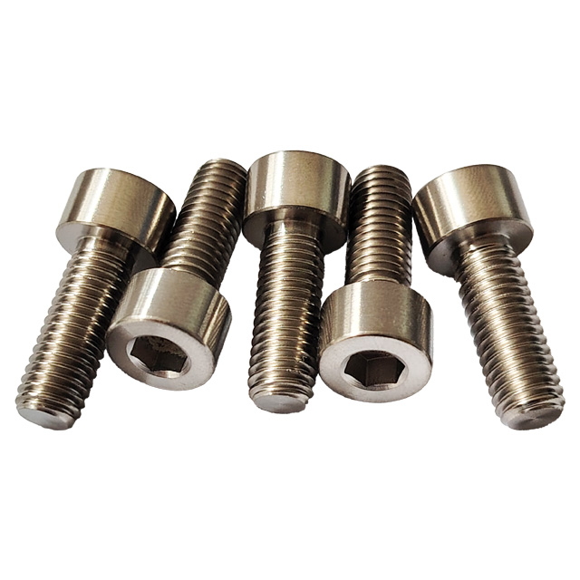 GR5 Titanium Bolts M10*40mm High Strength Cylindrical Head Hex Socket Bolts Hot Sale Cap Head Inner Hex Screws