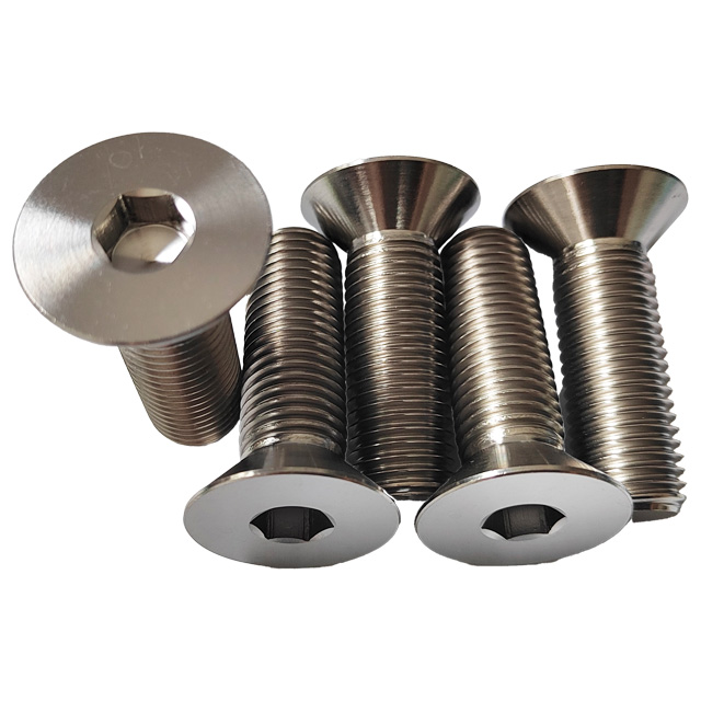GR5 Titanium Bolts M10*20mm Factory Price Countersunk Head Hex Socket Bolts High Quality Round Head Inner Hex Screws