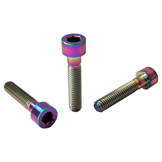 GR5 Titanium Bolts M8*40mm Colored Cylinder Head Hex Socket Bolts Factory Price Round Head Allen Screws