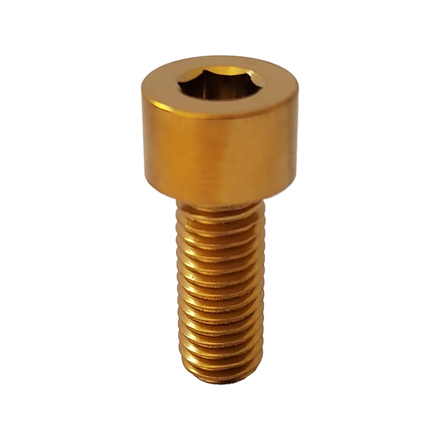 GR5 Titanium Bolts M10*30mm Golden Cylinder Head Hex Socket Bolts Factory Price Cap Head Inner Hex Screws