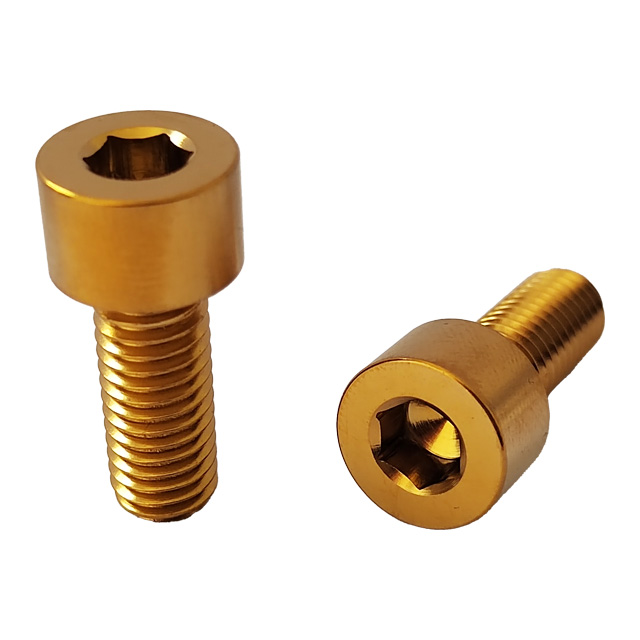 GR5 Titanium Bolts M10*30mm Golden Cylinder Head Hex Socket Bolts Factory Price Cap Head Inner Hex Screws