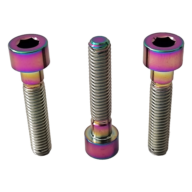 GR5 Titanium Bolts M8*40mm Colored Cylinder Head Hex Socket Bolts Factory Price Round Head Allen Screws