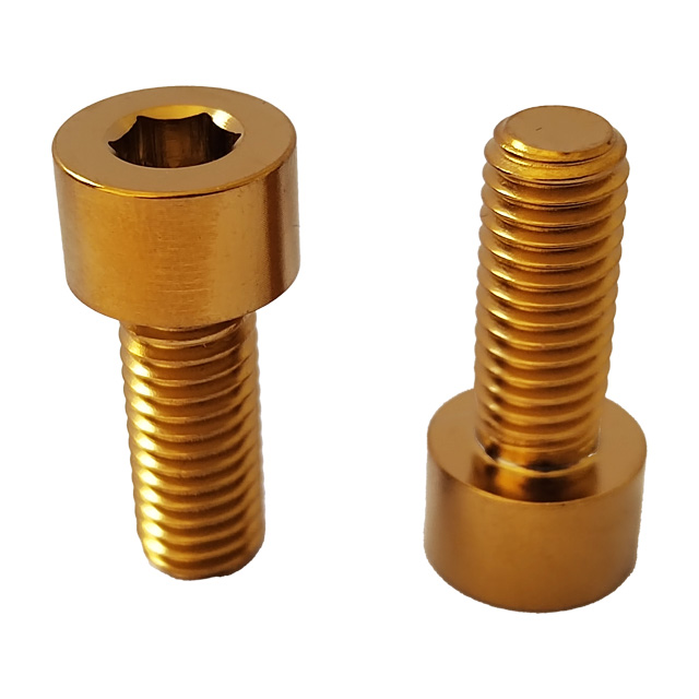 GR5 Titanium Bolts M10*30mm Golden Cylinder Head Hex Socket Bolts Factory Price Cap Head Inner Hex Screws